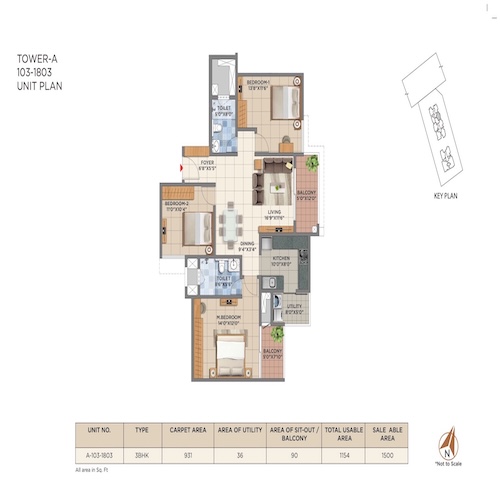 3BHK - 1500 Sqft