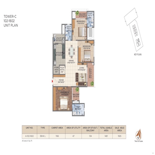 3BHK - 1925 Sqft