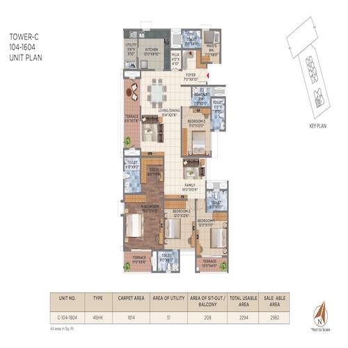 4BHK - 2982 Sqft
