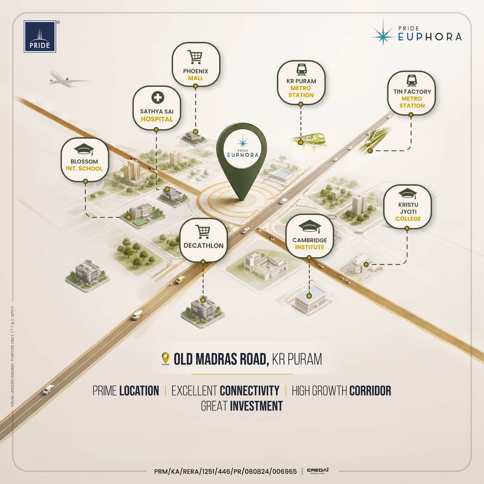Pride Euphora location highlights — KR Puram Bangalore